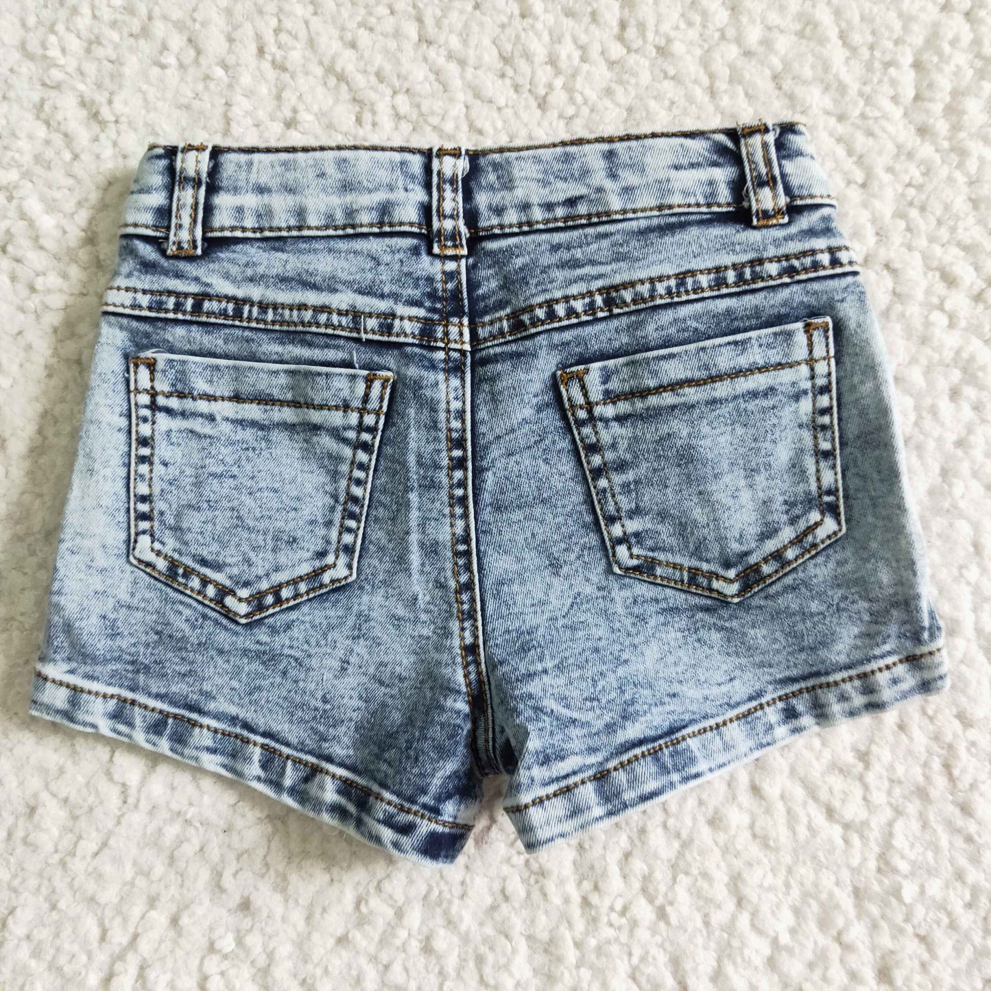 Baby Girls Blue Denim Shorts Bottom