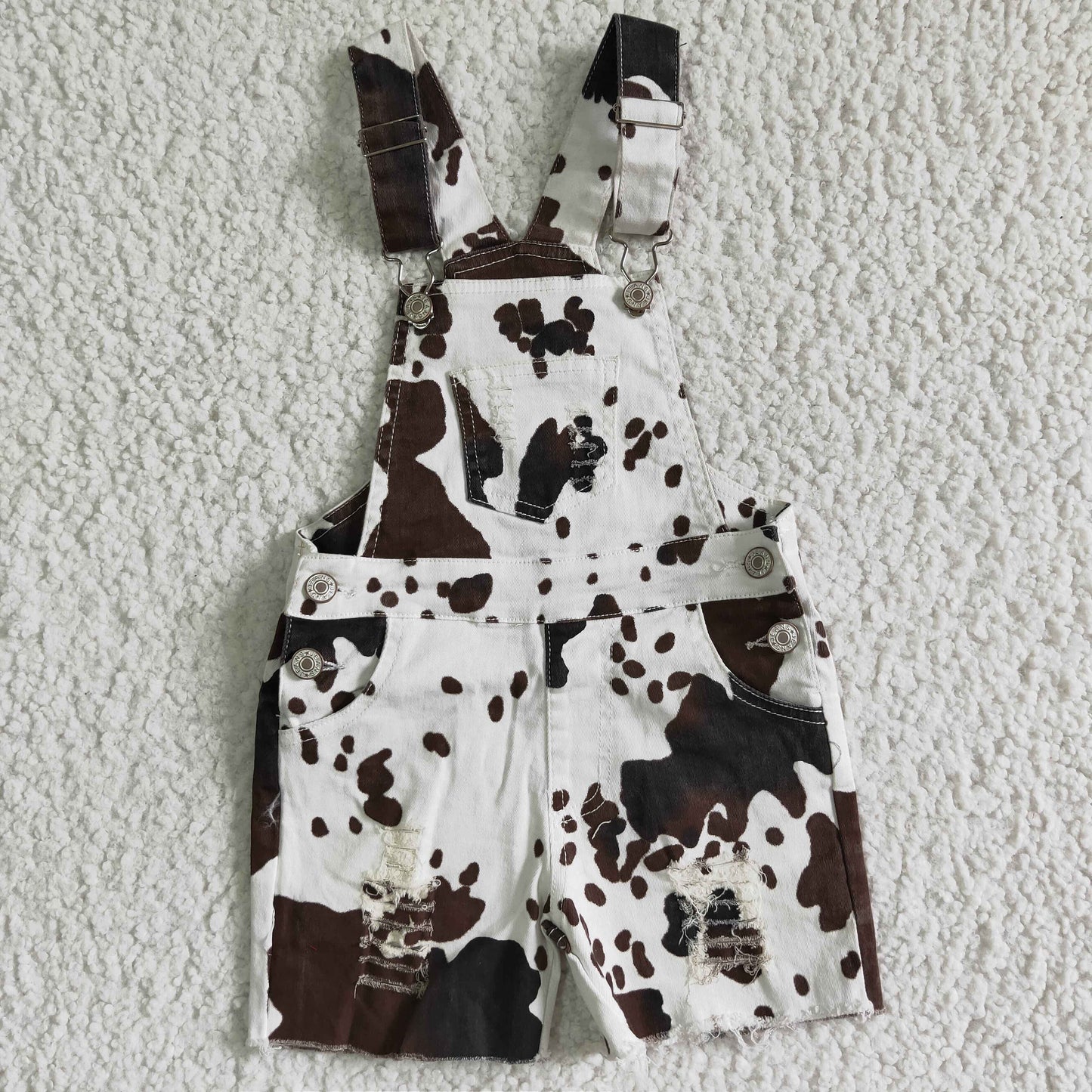 cowhide western cowgirls summer suspender jeans