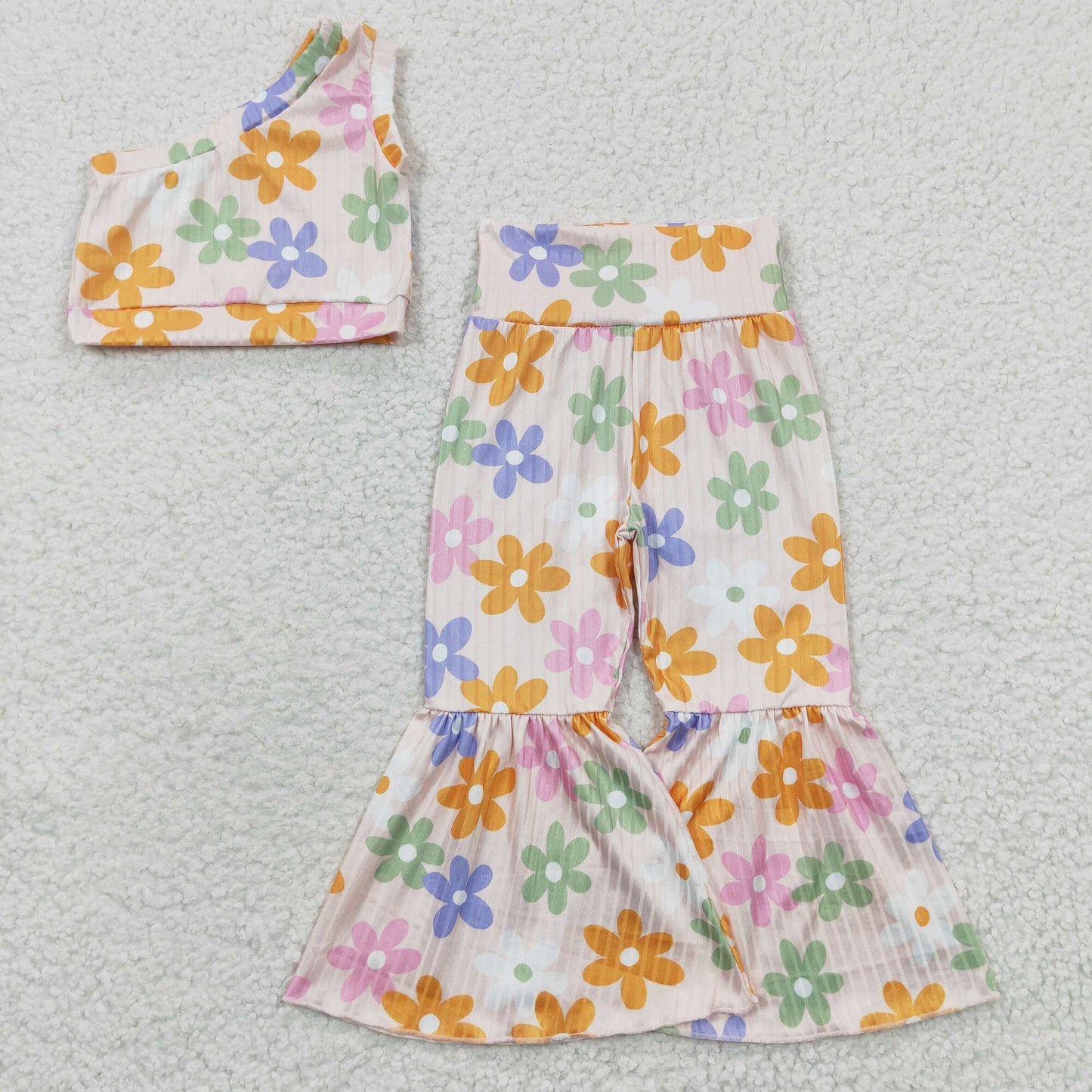 girls floral crop tops bottoms sets GSPO0525
