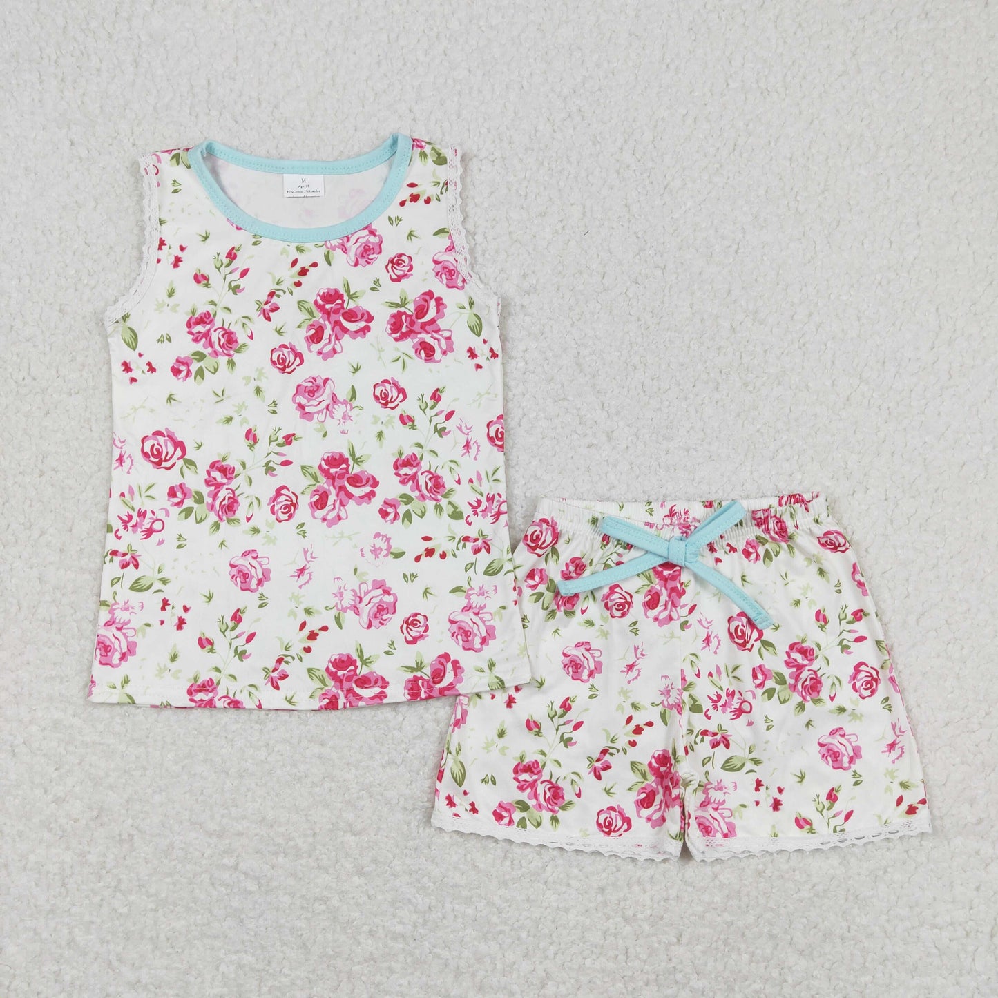 GSSO0674 baby girl clothes pink roses toddler girl summer outfit