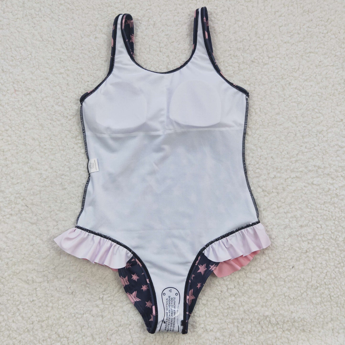 baby girls pink star swimsuits S0048