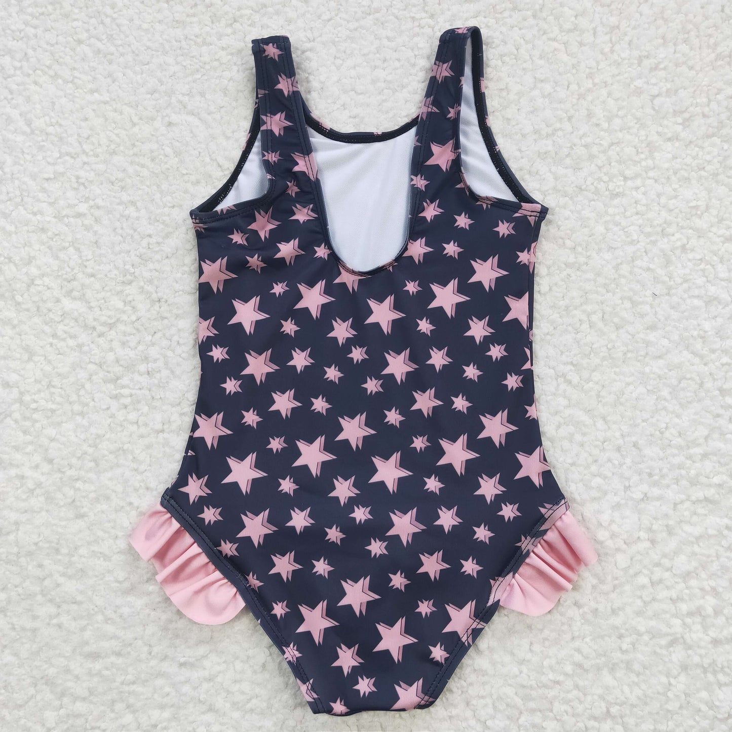baby girls pink star swimsuits S0048