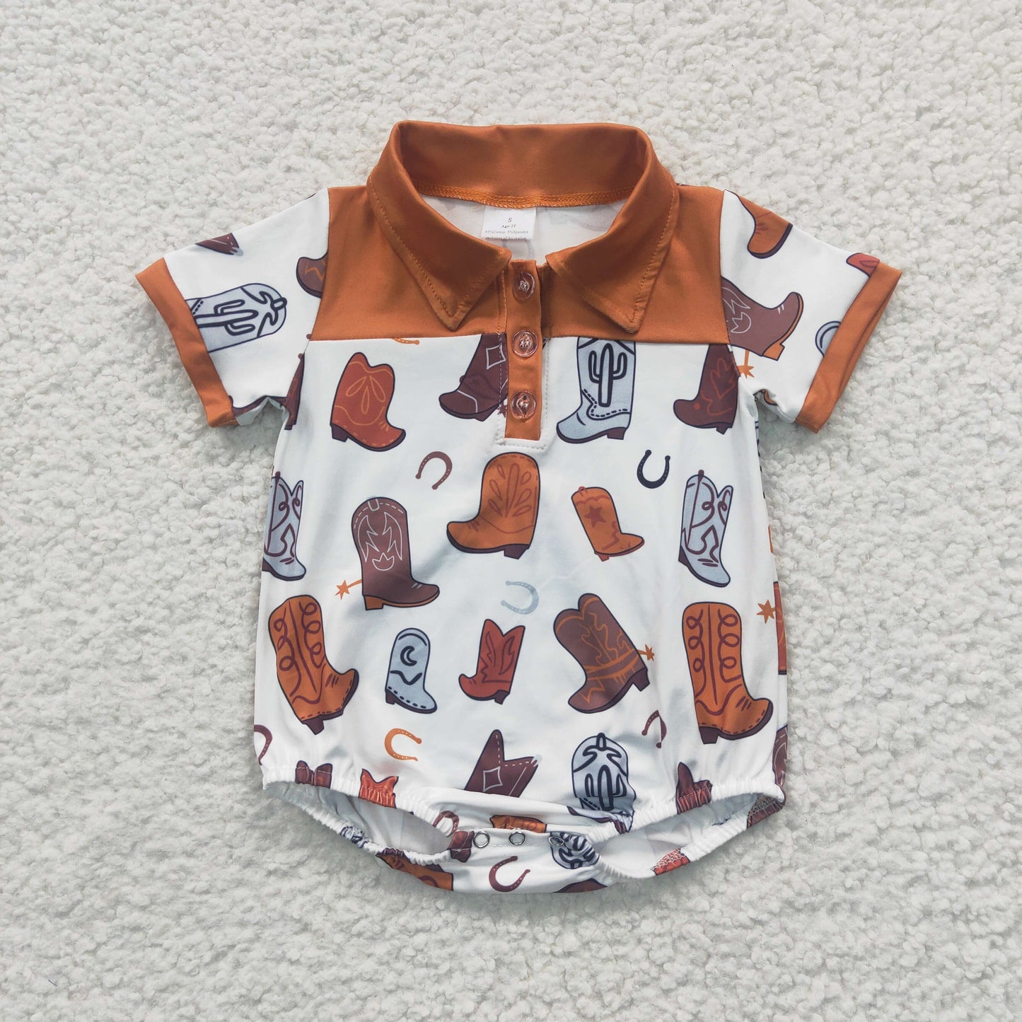 Boot printed baby romper SR0221