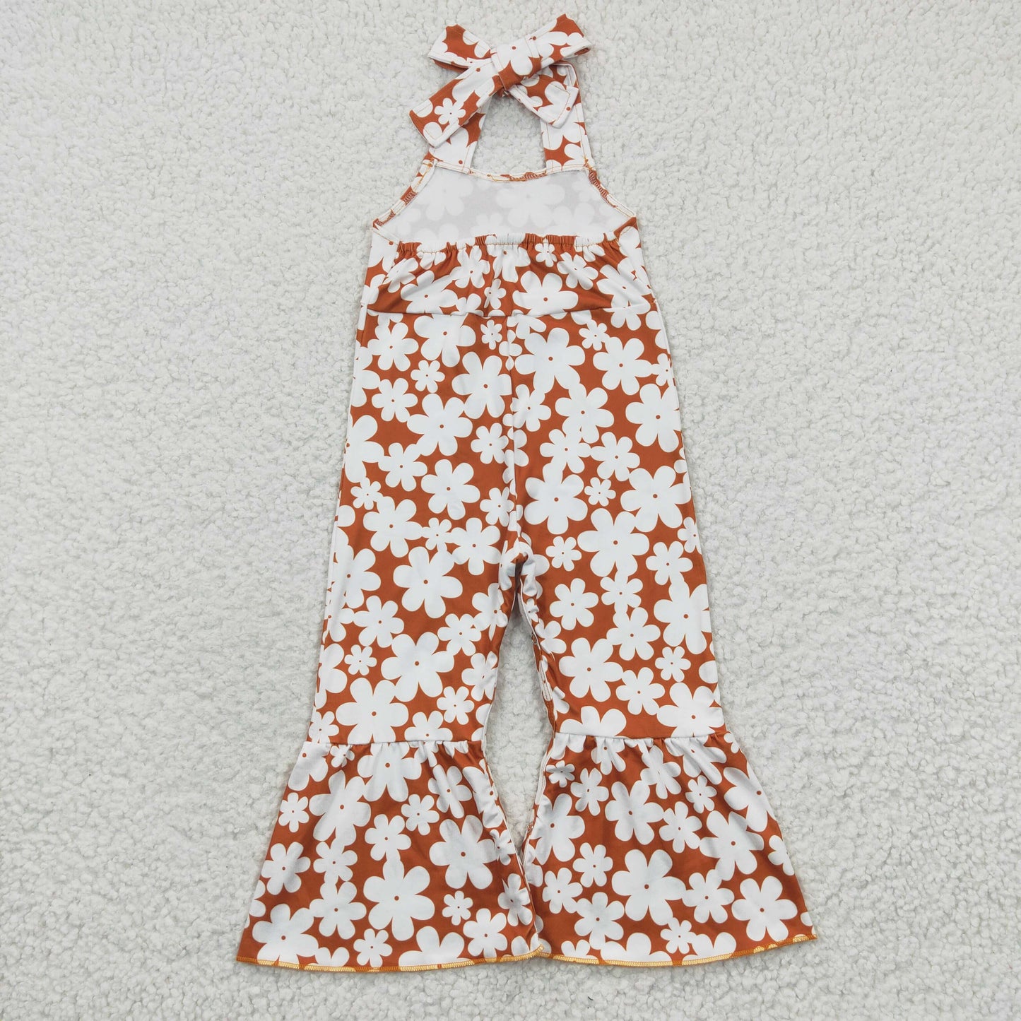 girls orange floral jumpsuit SR0315