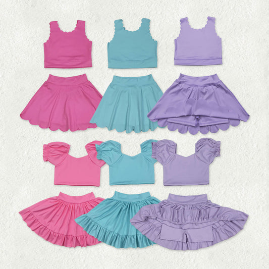 Sibling Baby Girls Shirts Skirt Shorts Bottom Yoga Active Clothes Sets