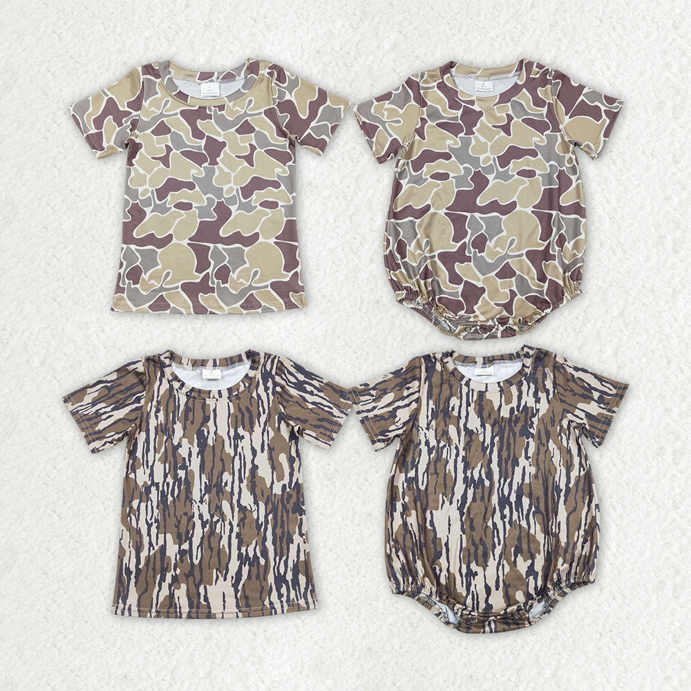 Sibling Baby Boys Short Sleeve Western Camo Tee Shirts Tops Rompers Brother Designs