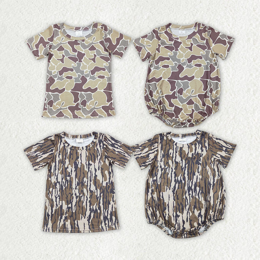 Sibling Baby Boys Short Sleeve Western Camo Tee Shirts Tops Rompers Brother Designs