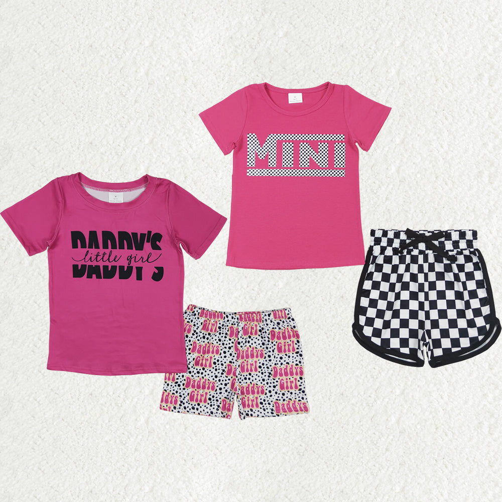 Sibling Baby Girls Daddy's Little Girl Mini Top Shorts Clothes Sets