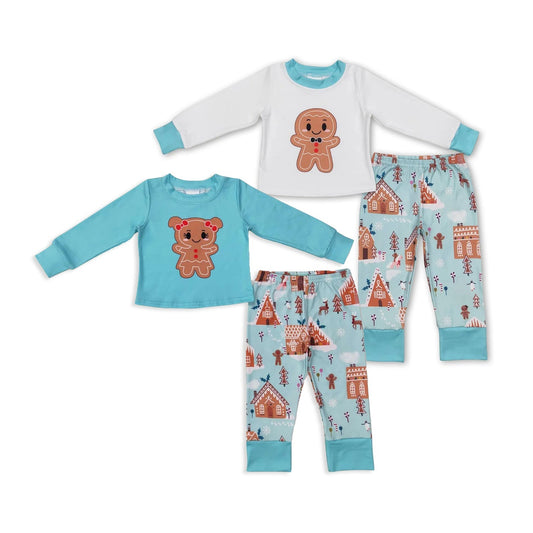 Sibling Baby Boys Girls Gingerbread Gifts Top Pants Christmas Clothes Sets