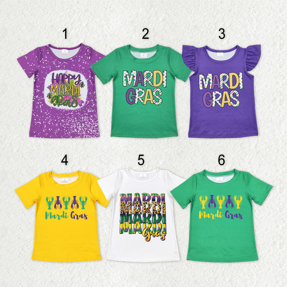 Sibling Baby Boys Girls Mardigras Crayfishes Tee Shirts Top