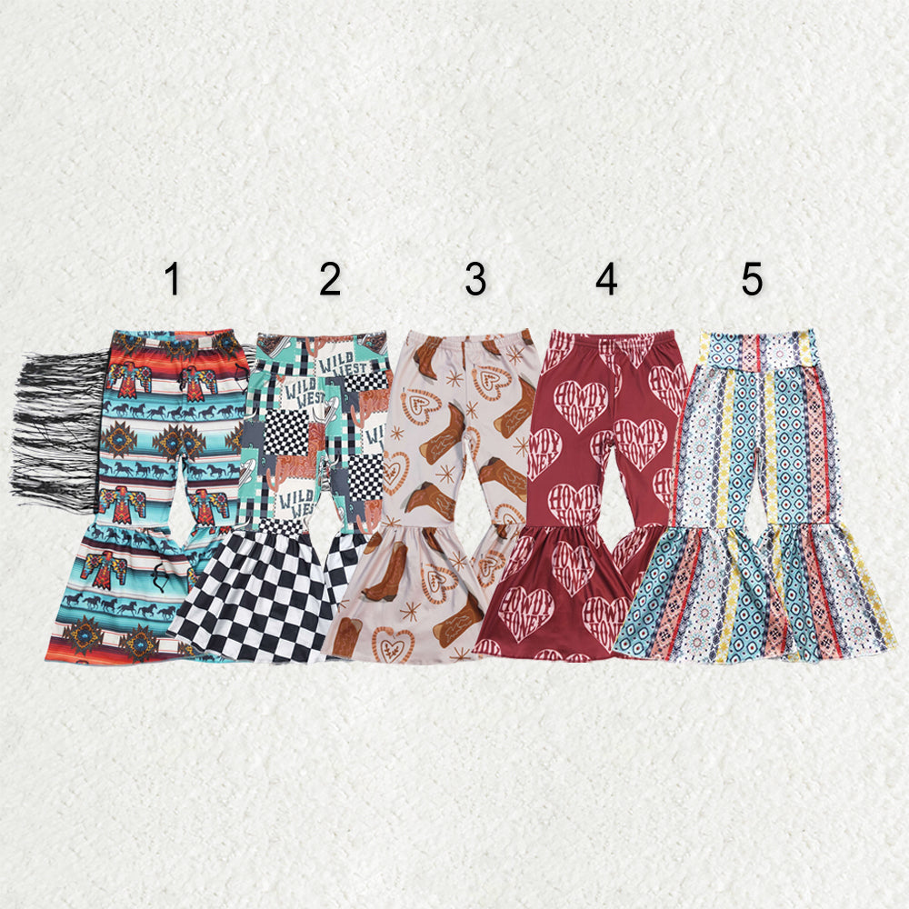 Sibling Baby Girls Western Boots Howdy Bell Bottom Pants