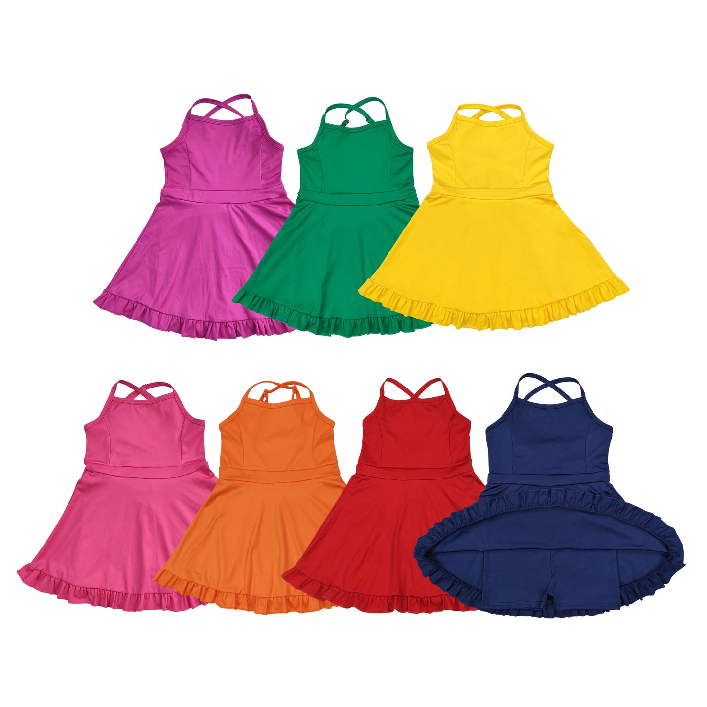 Sibling Baby Girls Knit Knee Length Active Wear Athletic Dresses