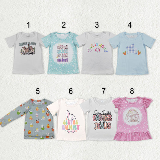 Sibling Baby Boys Girls Eggs Rabbits Easter Tee Shirts Top