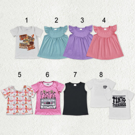 Sibling Baby Girls Flowers Cakes Tee Shirts Top