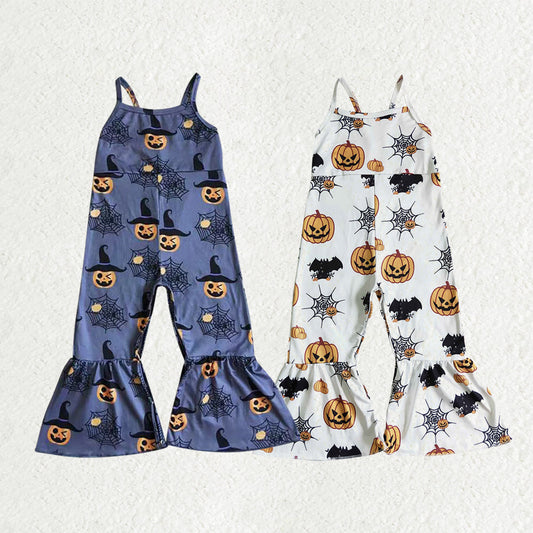 Sibling Baby Girls Halloween Strap Bell Bottom Jumpsuits