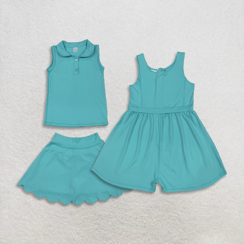 Sibling Baby Girls Aqua Yoga Active Jumpsuits Clothes Suits