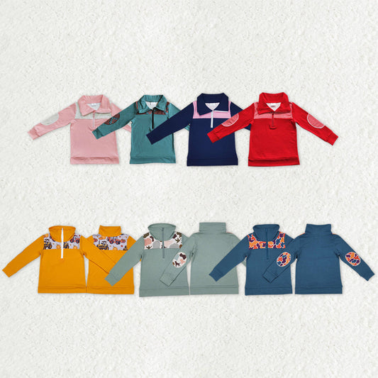 Sibling Baby Boys Long Sleeves Western Camo Aztec Half Zipper Pullovers Top