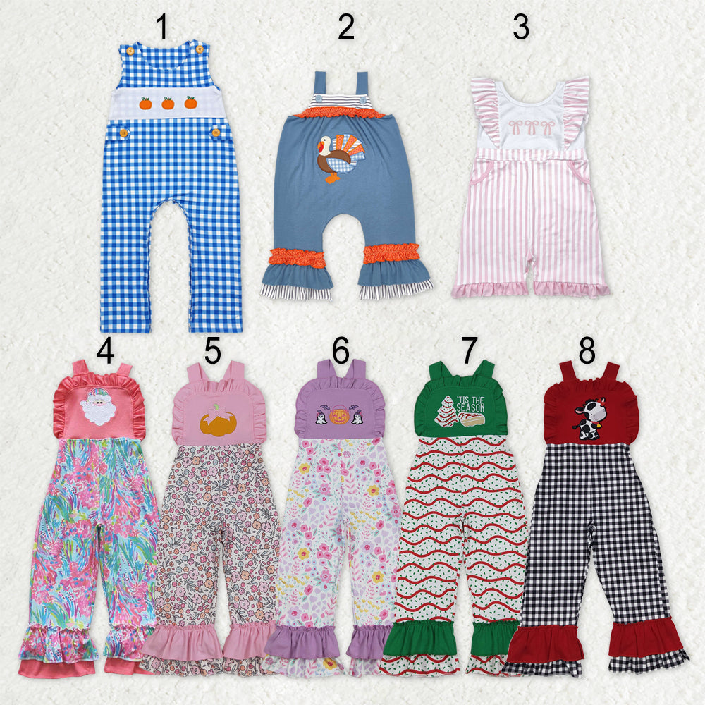 Sibling Baby Girls Embroidery Pants Romper Jumpsuits