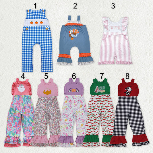 Sibling Baby Girls Embroidery Pants Romper Jumpsuits