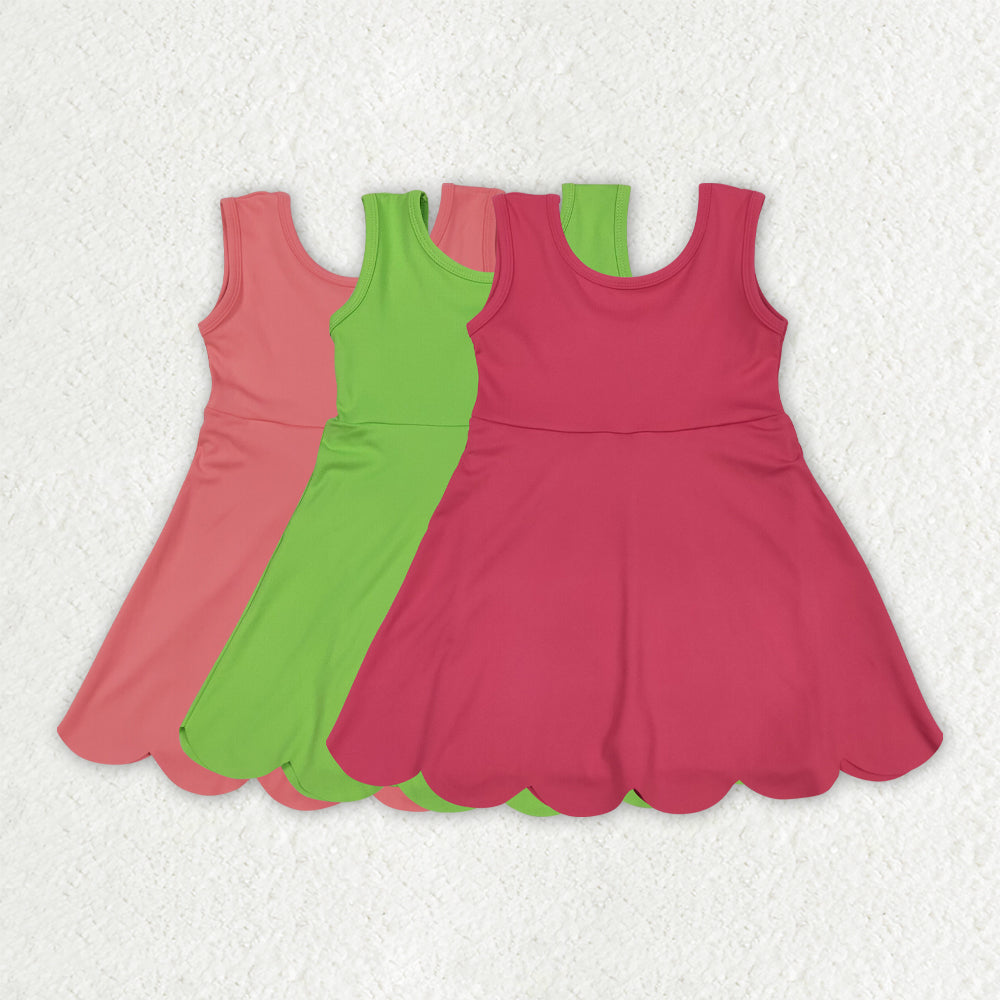 Sibling Baby Girls Colorful Sleeveless Yoga Active Knee Length Dresses
