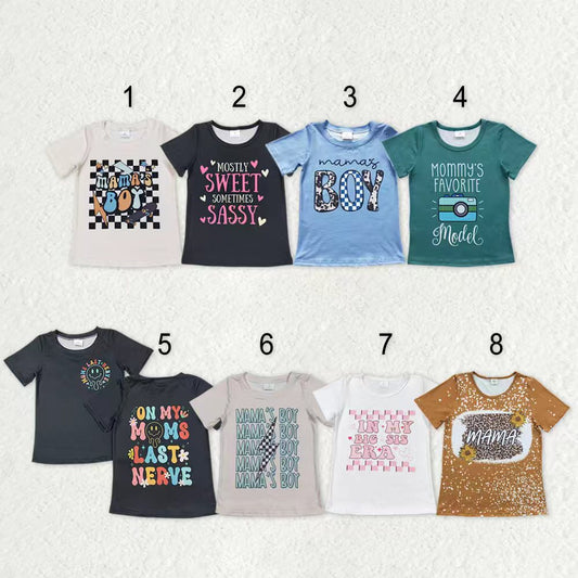 Sibling Mama's Boys Girls Lights Flowers Tee Shirts Top