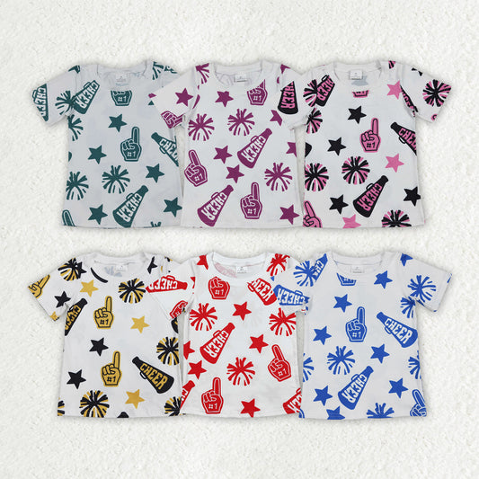 Sibling Baby Girls Cheer Team Tee Shirts Top