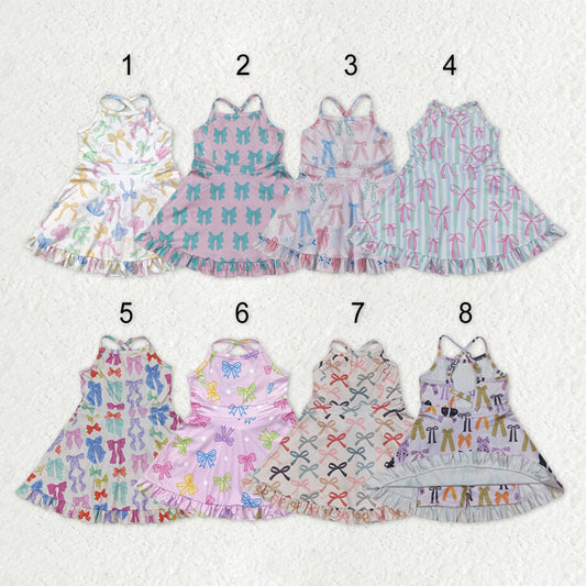 Sibling Baby Girls Straps Sports Wear Yoga Athletic Knee Length Dresses