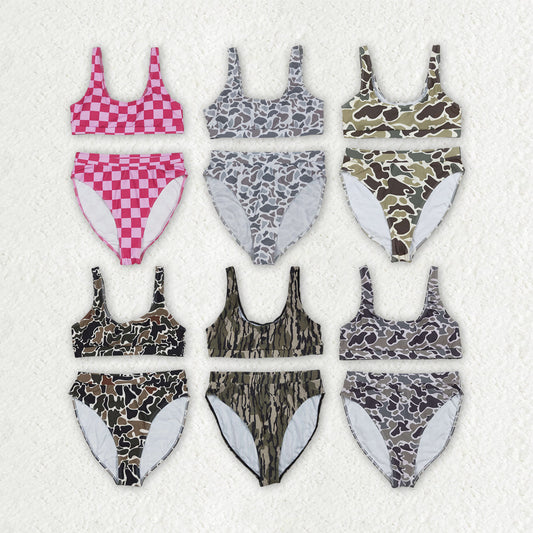 Sibling Adult Women Western Camouflage Top Bummies 2pcs Bikini Swimsuits Sets