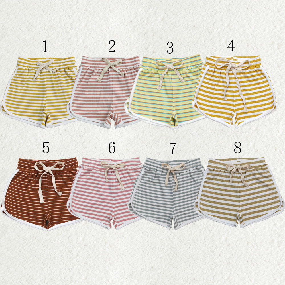 Sibling Baby Girls Colorful Stripe Summer Cotton Shorts Bottom