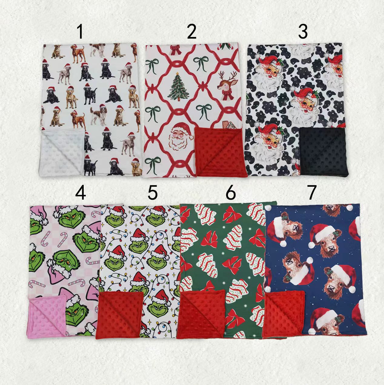 Sibling Baby Kids Christmas Blankets