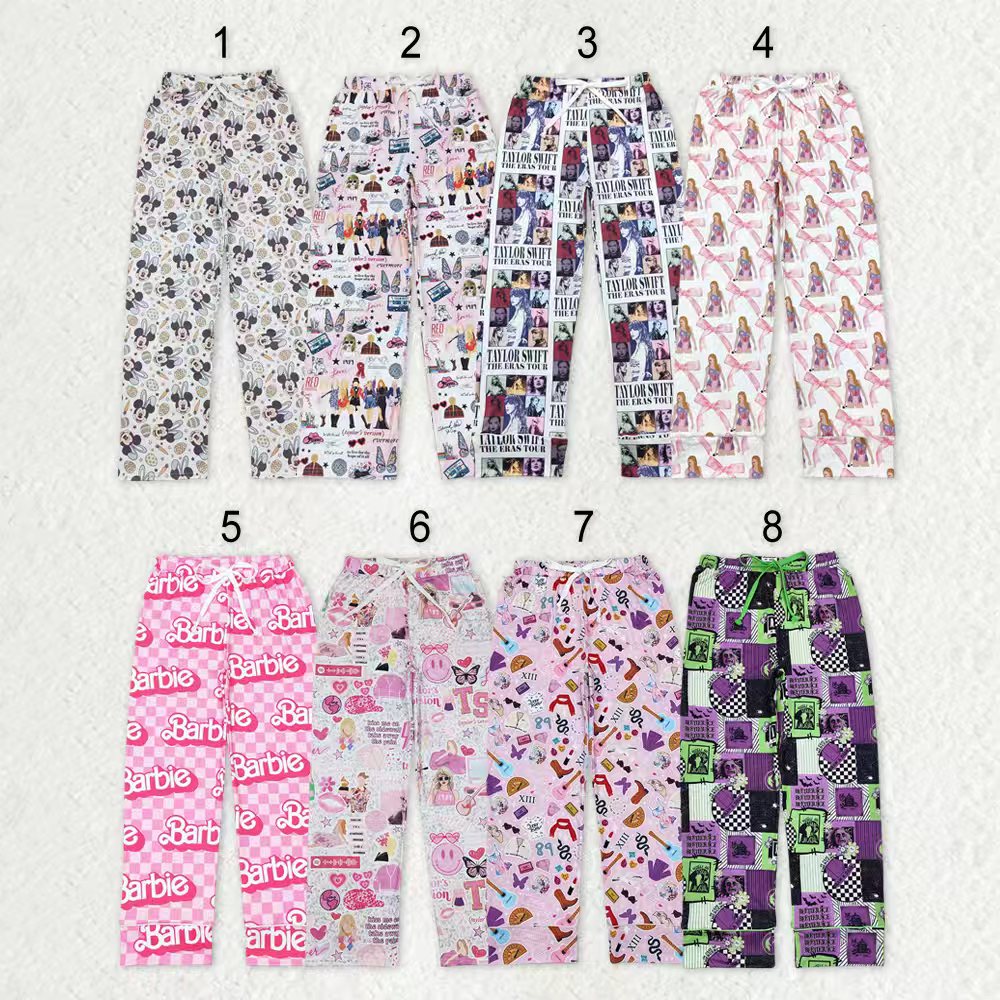 Sibling Adult Women Cartoon Mouses Bows Singers Pajamas Flare Pants