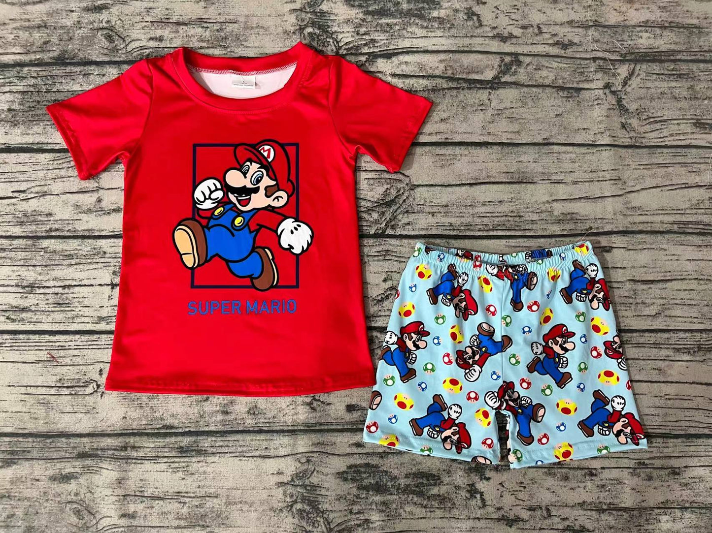 boys cartoon t-shirts+shorts sets BSSO0259