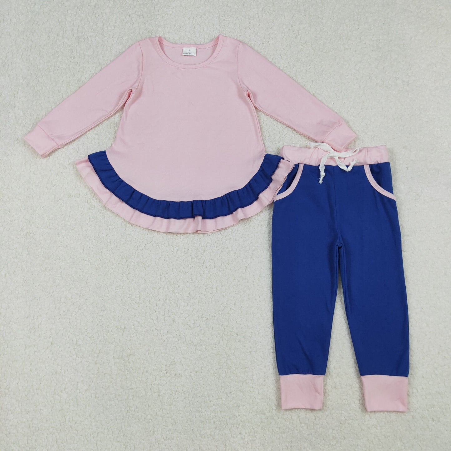 Sibling Baby Girls Long Sleeves Ruffle Tunic Pockets Leggings Pants Clothes Sets