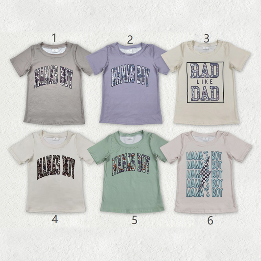 Sibling Baby Boys Short Sleeves Camo Mama's Boy Tee Shirts Tops