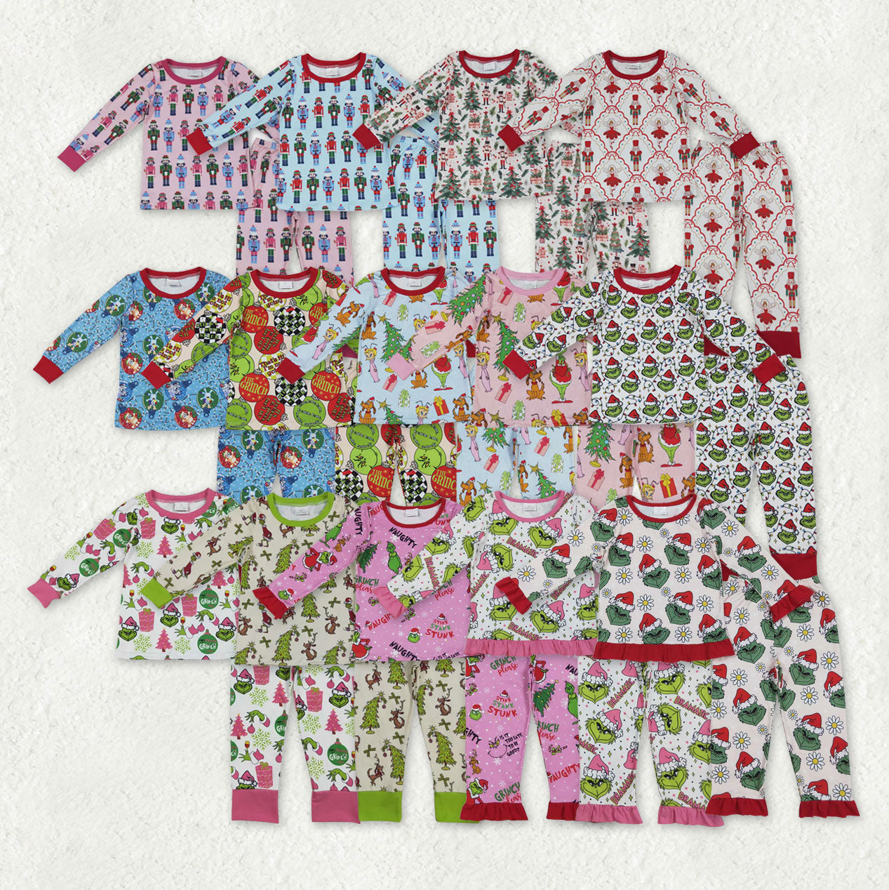 Sibling Baby Boys Girls Christmas Pajamas Sets