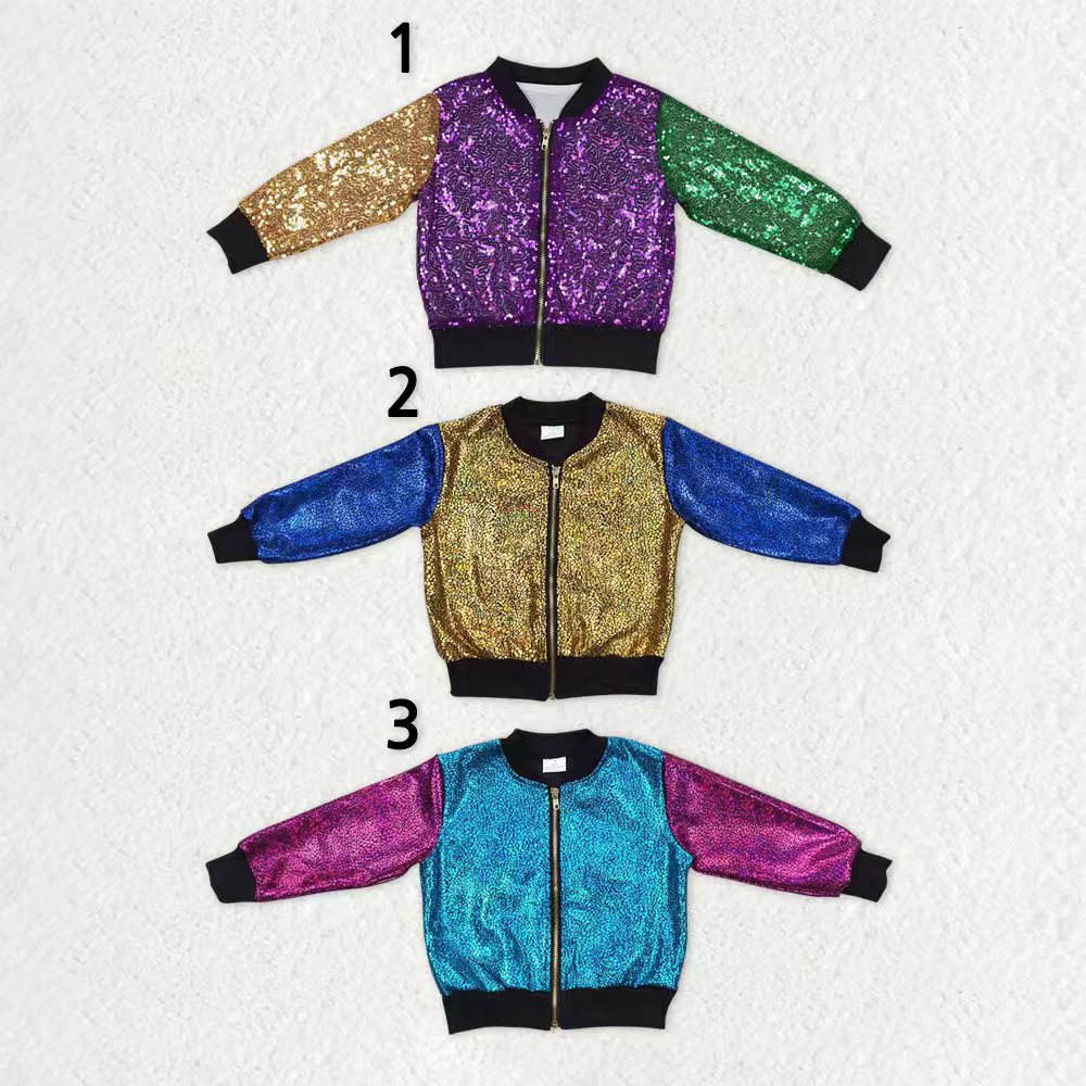 Sibling Baby Boys Sequin Zipper Jackets Top