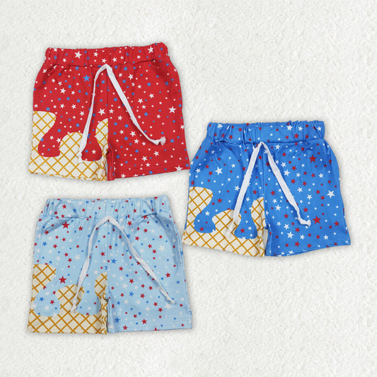 Sibling 3 Colors Baby Boys Drip Stars Pockets Team Shorts Bottom