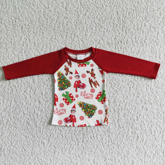 6 A12-21 baby boy Xmas red cartoon t-shirts-promotion 2023.10.30