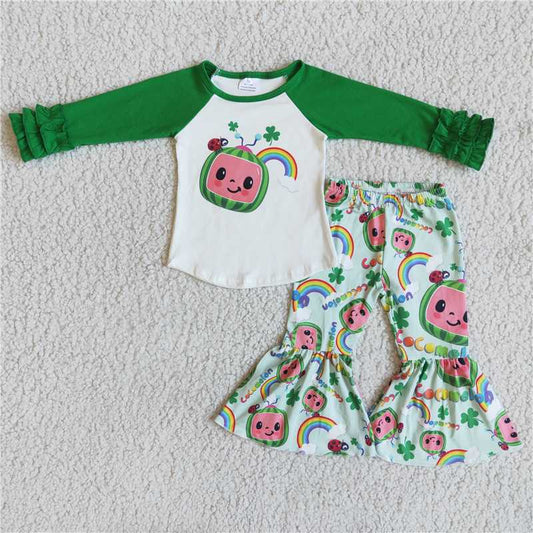 girls cartoon tops bottoms set 6 A12-5