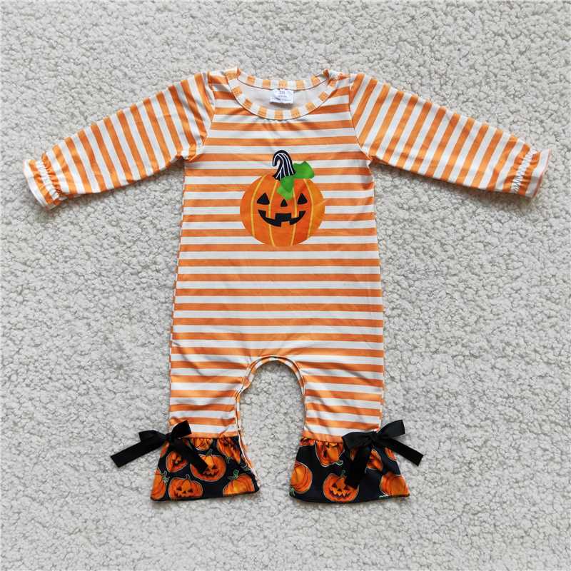 6 A13-2 grimace pumpkin baby girls long sleeve Romper-promotion 2023.10.4