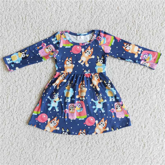 cartoon dog navy dress 6 A14-4