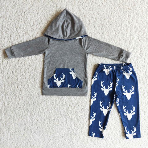 6 A15-11 boy clothes grey deer winter long sleeve set-promotion 2023.8.21