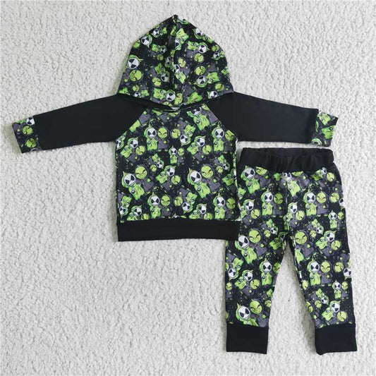 Halloween green ghost Hoodie Set 6 A15-14