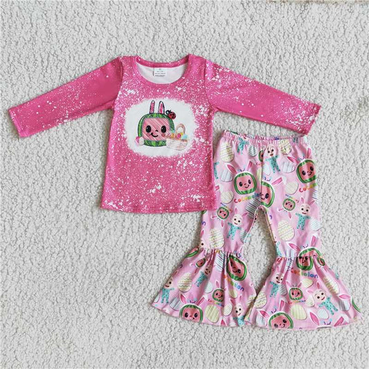 6 A15-19 girls cartoon rosy tops bottoms set-promotion 2023.12.30