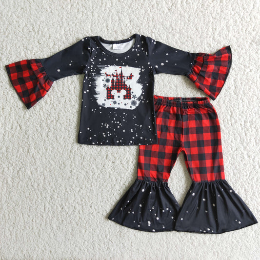 6 A16-19 baby girl clothes black plaid winter outfits-promotion 2023.10.9