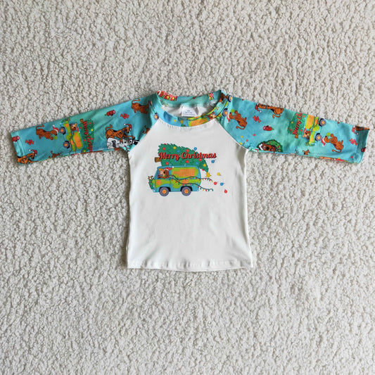 6 A16-3 baby boy Xmas blue cartoon t-shirts-promotion 2023.10.30