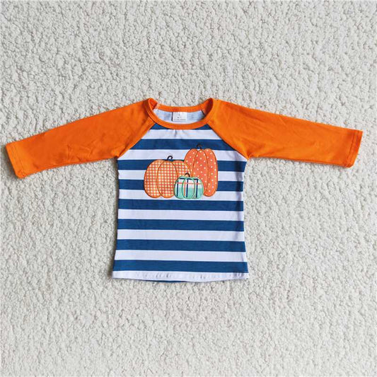 BOYS thanksgiving Pumpkin Long sleeve T-shirt 6 A19-29