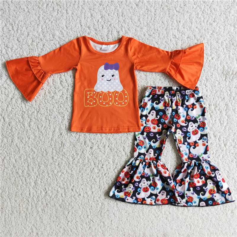 Halloween Ghost T-shirt bell bottoms set 6 A2-26