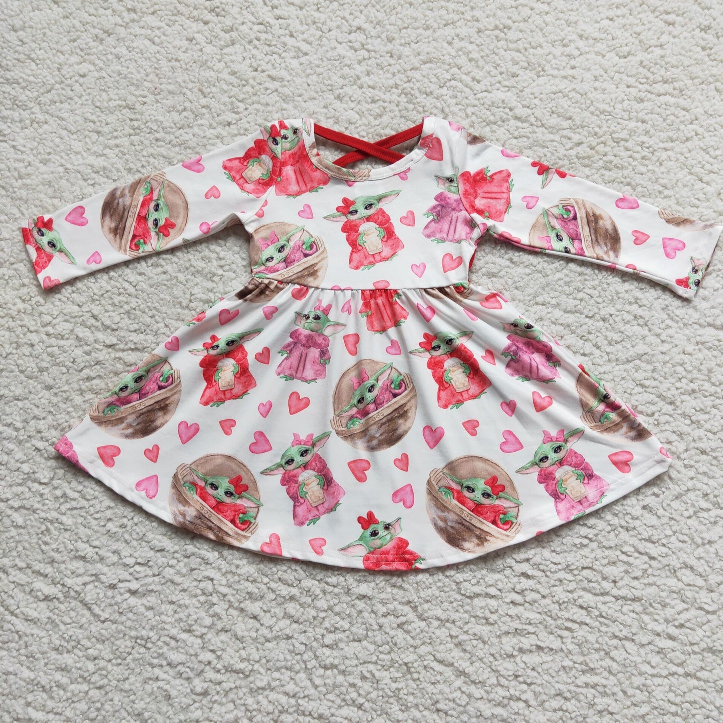 6 A2-4 baby girl Valentine's Day Cartoon Love dresses-promotion 2023.12.9