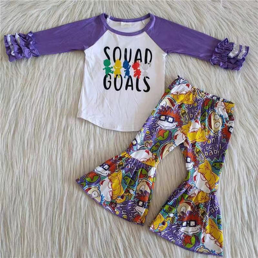 6 A25-5 girl purple cartoon long sleeve winter set-promotion 2023.10.30